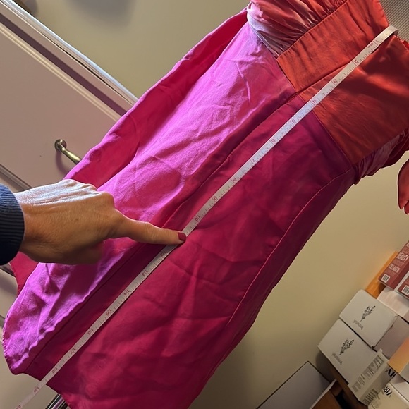 Cache 100% silk halter top with rhinestones and padding, hot pink and orange - Picture 10 of 13